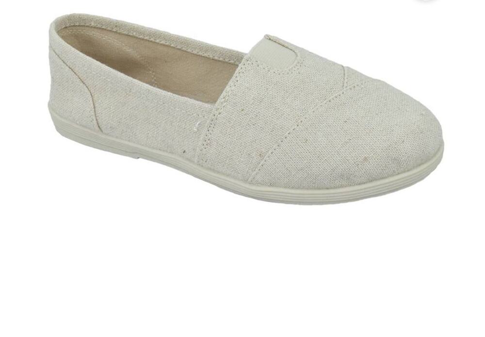 Soda Flat Women Shoes Linen Canvas Slip On Loafers OBJI-S Gray Size 6